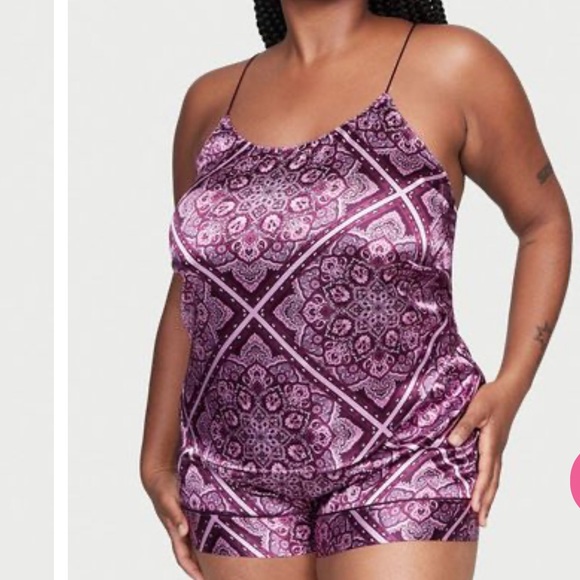 Victoria's Secret Other - NWT. Victoria’s Secret satin Pajama set paisley pink shorts top set